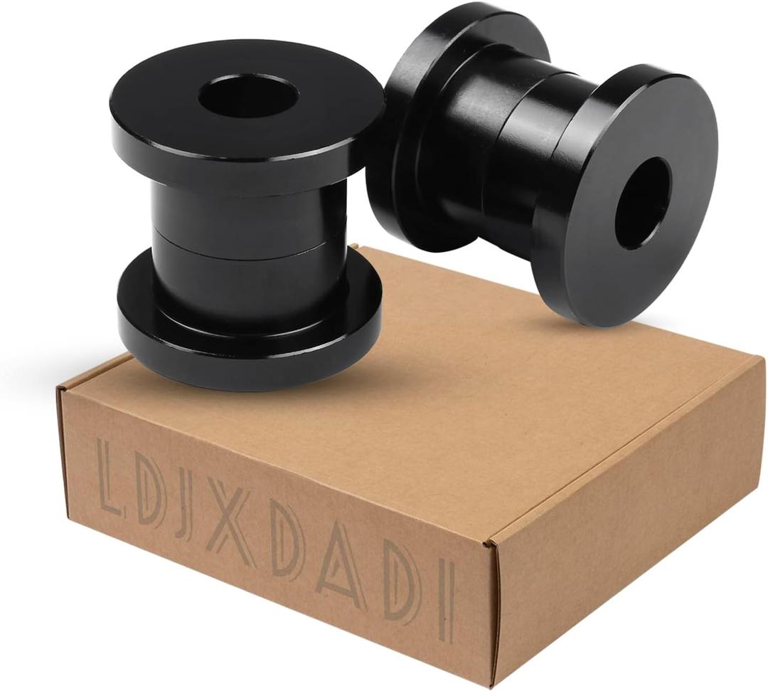 Solid Billet Handlebar Riser Bushings Compatible with Softail Dyna Sportster FXR FX 1984-2016 (Black)