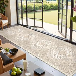 Kitchen Runner Rug Non Slip Washable 2.5x10, Soft Ultra-Thin Entryway Rug Runners for Hallways, Carpet Runner for Living Room,Kitchen, Laundry, Bathroom(Cream/Beige,2.5'x10')