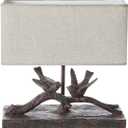 Creative Co-Op Rustic Bird Lamp with Rectangle Shade (Bronze)