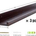 MBYD Floating Shelves 3 Same Dimensions, 48 Inch Deep Walnut Solid Wooden Shelves for Wall, Wall Mount Picture Ledge Shelf, Hanging Photo Display Shelf for Bedroom, Kitchen, Office, Living Room, Set of 3 48 in