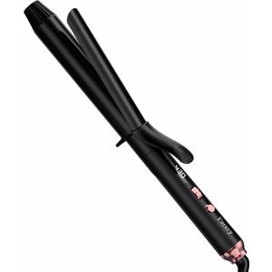 Long Barrel Curling Iron 1 1/4 inch, 1.25 Inch Curling Iron for Long Hair, Infused Argan Oil & Keratin, Lasting Styling, 11 Adjustable Temp, Include Clips & Silicone Pad (Black)