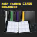 CLOVERCAT 9 Pocket Waterproof Trading Card Binder, Trading Album Display Holder, Expandable, 720 Double Sided Pocket Album, Compatible with Gaming Cards, Yugioh, MTG and Other TCG (Black Edge, Black)