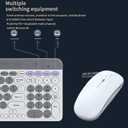 Wireless Keyboard and Mouse Combo with Phone Tablet Holder, Rechargeable Dual-Mode (Bluetooth 5.0 and 3.0 +2.4G) Multi-Device Silent Mouse for Windows, iPad, Tablet, MacOS,iOS,Android (Grey+White)