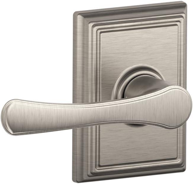 Schlage F10 VLA 619 ADD 16-080 10-027 134 N N SL Addison Collection Avila Hall and Closet Lever, Satin Nickel