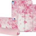 Case for iPad (A16) 11th Generation 11 Inch 2025, iPad 10th Generation 10.9 Inch 2022, Protective Case with Pencil Holder, Trifold Smart Stand Cover with Cute Pattern for Girls, Cherry blossoms