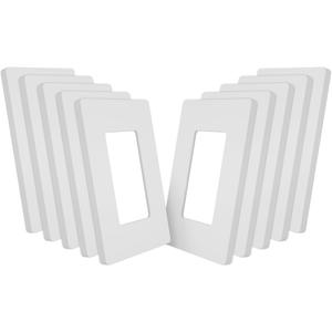 MORNING GROUP Matte Finish Single Decorator Switch Cover, 1-Gang Screwless Wall Plate, 4.53" H x 2.75" L, Polycarbonate Thermoplastic, UL Listed, White, 10 Pack