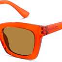 livho Trendy Polarized Sunglasses Women, Retro Sun Glasses for Women 2025, Cute Sunglasses for Woman, UV Protection Shades (Brick/Brown)