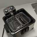 Alpha Living Electric Deep Fryer  4.5L Deep Fryer with Basket with 2-Quart and 4-Quart Baskets  High-Grade Stainless Steel  Temperature Control and Timer  Ideal for Fried Chicken, Fries