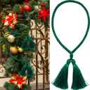 Zhengmy 30 Pcs 24 Inch Christmas Garland Ties with Tassels Decorative Twist Tie for Banister Reusable Flexible Twist Tie for Garland Fireplace Staircase Banister Home Xmas Holiday Decorations (Green)