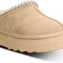 Women's Platform Mini Boots Slippers for Women Indoor Slippers Slip on Fur Fleece Lined Suede Short Ankle Boots (8, Beige)
