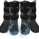 Waterproof Grip Dog Shoes, Anti-Slip Dog Socks Boots, Zipper Dogs Booties Paw Protectors for Hardwood Floor, Indoor and Outdoor for Small Medium Large Dogs Grey (Size 1)