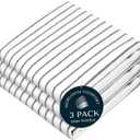 Black Stripe Kitchen Towels (3 Pack), 100% Cotton, Classic Striped Towel Set, Super Absorbent & Durable Dish Cloths, Quick Drying Fabric for Drying Dishes, Everyday Kitchen Cleaning