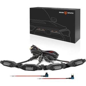 Upgraded 4 PCS Led Grill Lights Compatible with Toyota 4Runner 2020-2024, Including SR5, TRD Sport, Off-Road, Premium and Limited Grille, Fuse and Instruction Included (Smoke Shell/Amber Lights)