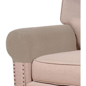 Turquoize Stretch Armrest Covers for Chairs and Sofas Couch Arm Covers for Sofa Spandex Jacquard Armrest Cover Anti-Slip Furniture Protector Washable Armchair Slipcovers for Recliner Set of 4, Sand