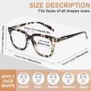 6 Pack Fashion Reading Glasses for Women Men Blue Light Blocking Oversized Square Readers with Spring Hinge, +2.75