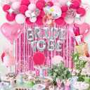 Classy Pink Bachelorette Party Decorations - Rose Red Hot Pink Balloons Bride To Be Balloons Fringe Curtain for Girls Last Rodeo Bridal Shower Bride To Be Bachelorette Decorations Naughty