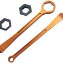TIRGE Motorcycle Tyre Iron Tool Kit Raceline Levers Hex Wrench Spanner Head Tire Change 10mm 13mm 32mm 27mm 22mm 0.87'' 1.06''0.51''0.39'' 1.26'' For EXC SX XC EXCF Dirt Pit Bike (Orange)