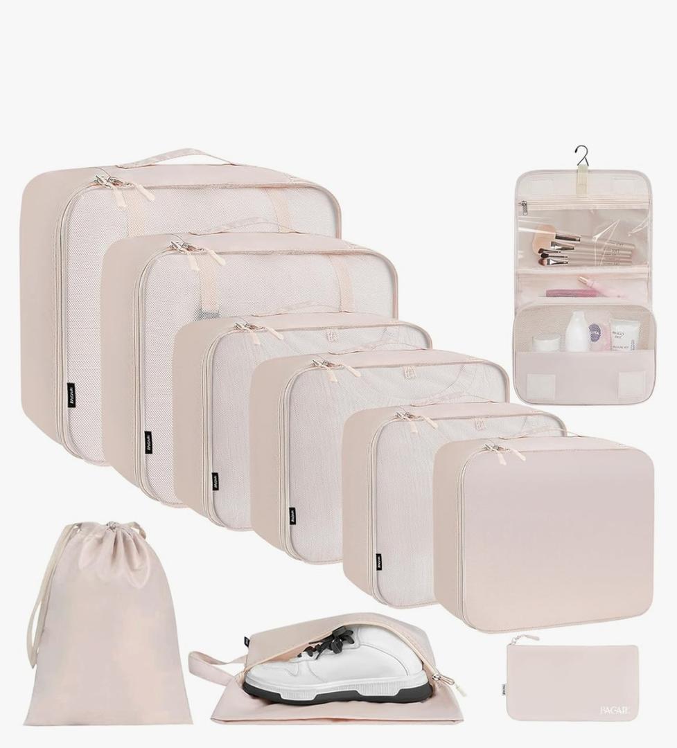 BAGAIL8 Set Packing Cubes Various Sizes Packing Organizer for Travel Accessories Luggage Carry On Suitcase 3 Sustainability Features, Cre