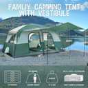 PORTAL 10 Person Family Camping Tent with Porch, Big Family Camping Tent with Tall Height, Good Ventilation, Water Resitant Large Tent for Outdoor Camping, Backyard