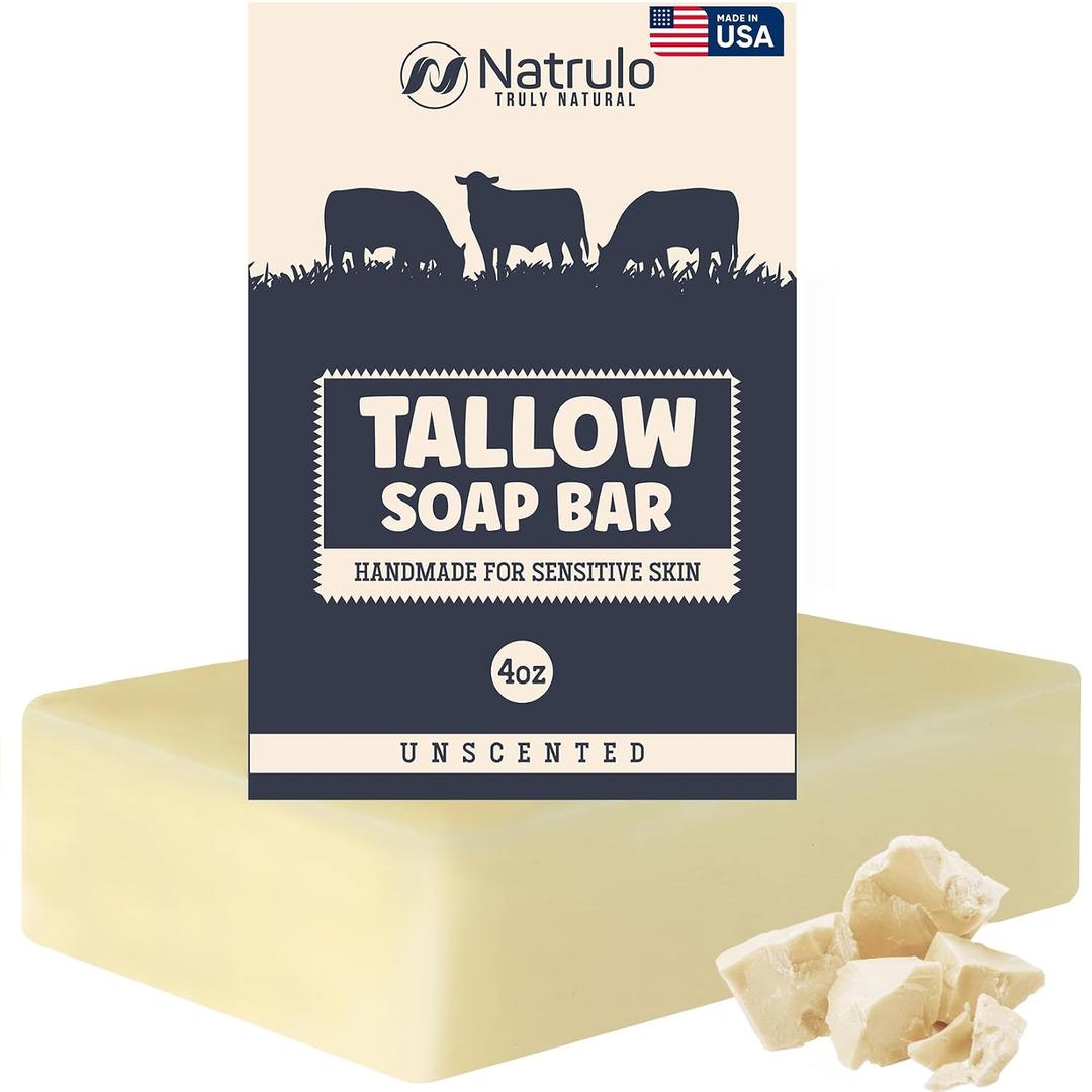 Beef Tallow Soap Bar – Grass Fed Tallow Soap, Bar Soap for Dry, Itchy Skin
Moisturizing Face & Body Wash for Flaky, Sensitive Skin – Natural Handmade Body Soap for Skin, Men, Women & Kids, Unscented