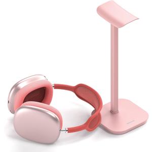 Headphone Stand, Desktop Headset Holder Desk Earphone Stand Aluminum Headset Hanger Headphone Rack Stand to Hold Earphones Such as Airpods Max, Sony, Beats, Bose, Razer, HyperX(Pink)
