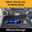 Center Console Compartment Cover Compatible With Ford F150 2021-2025 & Lightning XLT 2022-2024, Front Interior Storage Cubby Hidden Pocket Panel (For Open Pocket in Front of Shifter) (USB Hole)