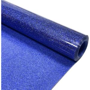 Blue Glitter Heat Transfer Vinyl 12" x 5 ft HTV for Shirts, Glitter HTV for All Cutter Machine - Easy to Cut & Weed for Heat Vinyl Design (Navy Blue)