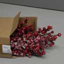 WILLBOND Artificial Red Berry Stems 21.6 Inch Christmas Red Berries Holly Berry Branches for Christmas Tree New Year Decor DIY Craft (8, Snow Slurry Style)