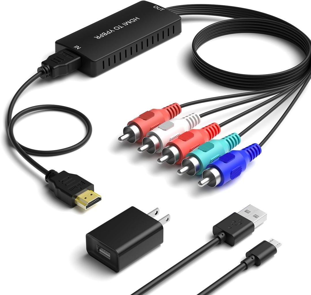 Dingsun HDMI to Component Converter, Convert HDMI Input to Analog YPbPr Video and R/L Audio Signals for Output to TV