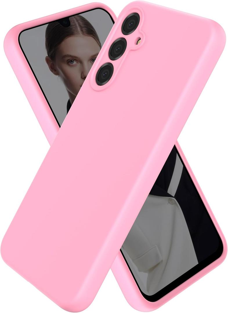 For Samsung Galaxy A16 5G Phone Case, Soft Silicone Slim-fit Phone Cover with Camera Protection, Anti-Scratch & Cute Colors, Chalk Pink