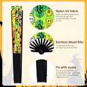 13Inch Large Popping Fans for LINE Dancing Boots Ground Hand Fan Foldable for Women Dances, Music, Festiva,L Gift,Rave,Party