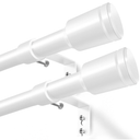 5/8” White Diameter Curtain Rods 3090 Inch, for 3084 Inch Windows, Adjustable Splicing White Curtain Rods for Windows with Brackets, Window Rod Long Small Curtains Rod