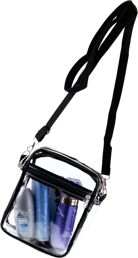 IFAMIO Clear Purse Bag Stadium Approved Men Women Crossbody Bag with Adjustable Shoulder Strap for Concerts Sports Events Festivals Work Business