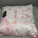 Kathfly Cojines para 15 Aos De Quinceaera Decoration 16 x 16 Inche Pink Quinceaera Pillow Gifts Mis Xv Aos Throw Pillow Sweet for Daughter Sister Friend 15th Birthday Gifts
