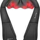 Snailax Shiatsu Neck and Shoulder Massager - Back Massager with Heat, Deep Kneading Electric Massage Pillow for Neck, Back, Shoulder,Foot,Body (1 Count (Pack of 1), Coal Black)