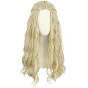 karlery Adult Women Long Blonde Wavy 70s Hippie Princess Wig Heat Resistant Synthetic Fiber Soft Cosplay Event Costume Halloween Party Wig