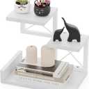 Abiglifty Desk Shelf Organizer, Wooden Desktop Organizers, 3 Tier Desk Hutch Small Bookshelf, Nightstand Organizer, Riser Display Stand for Office, Dorm, Home (White)