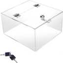 Large Clear Lock Box - 8.77.94.7 Inches Acrylic Display Case with Lock, Transparent Lockbox with Keys for Secure Storage & Showcase