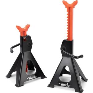 TONDA Jack Stands 3 Ton, Extra Tall Heavy Duty Car Jack Stand, 13.39-21.06 inch Adjustable Height for SUV, MPV and UTV/ATV, Black, 1 Pair