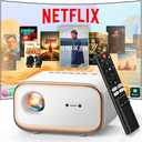 VIZONY E1 Pro Netflix-Certified Smart Projector, 550 ANSI Lumens, WiFi Bluetooth, Auto Focus & Keystone, Native 1080P & 4K Support, Full-Sealed Optical Engine, Portable Home Theater for Indoor/Outdoor