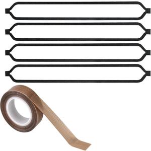 4 Pack Foam Replacement Gaskets for MegaWise Vacuum Sealer, Foam Gasket for MegaWise Food Sealer +Teflon Tape/PTFE Tape 33 FeetEasy to Install (13.2*1.25*0.25)