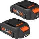 2 Packs 20v 4.0Ah Battery Replacement for Worx 20v Battery WA3525 WA3520 WA3575 WA3578