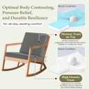 Wellsin Outdoor Deep Seat Patio Cushions, 22 x 22 Waterproof & 3-Year Fade Resistant Outdoor Cushions with Removable Covers,Ties and Handle for Chair, Sofa, Couch, Dark Grey
