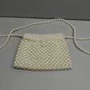 Jessie Women's White Pearl Tote and Clutch Handbag, 7.67 inches x 5.70 inches, Wedding Occasion, Elegant Style, Handmade Pearl Material