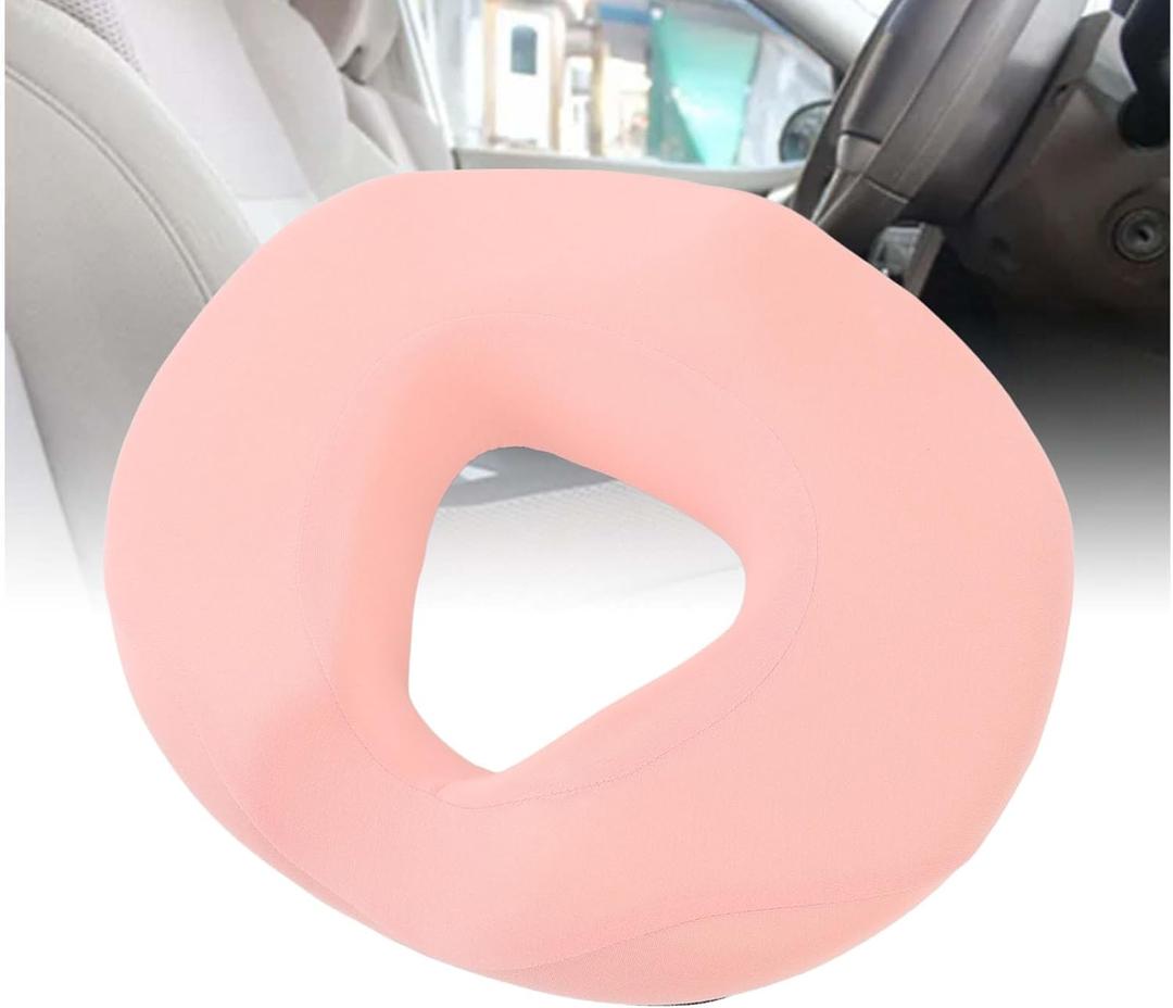 Tyenaza Donut Pillow Seat Cushion, Seat Cushion Chair Pad for Tailbone Pain Relief and Hemorrhoids, Memory Foam Seat Chair Cushion for Postpartum Pregnancy (Pink)