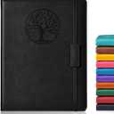 Biuwory Lined Journal Notebook for Women Men,256 Pages B5 Large Hardcover Leather Journals for Writing,Travel,Business,Work & School,College Ruled Notebooks for Note Taking,Diary Notepad 7.8"10.2" (Black)