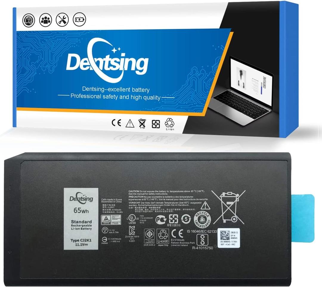 CJ2K1 (11.1V 65Wh/5700mAh) Compatible Laptop Battery with Dell Latitude 14 Rugged 5404 7404 E5404 E7404 Series 0DKNKD X8VWF 4XKN5 5XT3V 05XT3V VCWGN 0VCHGN 09FN4 XN4KN XRJDF YGV51 453-BBBE
