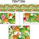 Linen Summer Pineapple Table Runner Tropical Hawaiian Luau Indoor Outdoor Party Table Cover Decoration Home Kitchen Dining Room (13" x 72")