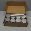 TUZAZO 24Pack 2 Oz Aluminum Tin Cans with Screw Lid and Labels, Refillable Travel Sized Cosmetic Containers Small Tins for Salves, Lotion Bars, Beard Balms, Candles