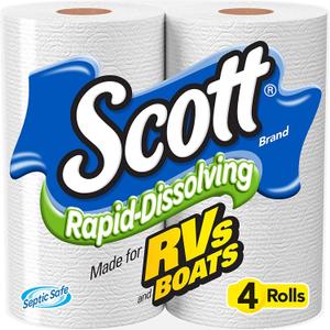 Scott Rapid-Dissolving Toilet Paper, Bath Tissue for RV & Boats ,4 rolls Scott Rapid-Dissolving Toilet Paper, Bath Tissue for RV & Boats ,4 rolls